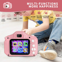 Carica l'immagine nel visualizzatore di Gallery, LANXUN Macchina Fotografica per Bambini, Videocamera Digitale IPS 2.0 Pollici Giocattoli per Regalo di Natale di Compleanno, Fotocamera per Bambini con Scheda SD da 32GB per 3-7 Anni Ragazze Ragazzi Rosa
