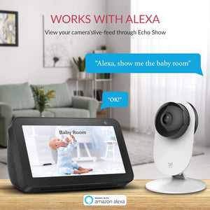 YI Home Camera 1080p ,Telecamera Wi-Fi Interno Compatibile con Alexa ,Telecamera IP per Bambini con Sensore Rilevamento Movimento,Notifiche Push in Tempo Reale,Audio Bidirezionale,Visione Notturna