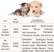 Carica l'immagine nel visualizzatore di Gallery, Ciotola per Cani Gatti in Acciaio Inox con Tappetino Silicone Antiscivolo, Ciotole Doppia per Cane Gatto Grandi o piccoli (S, 12oz/Ciotola)