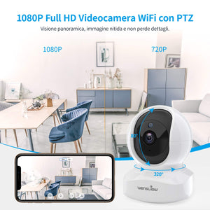 Telecamera di Sorveglianza WiFi, Wansview FHD 1080P Videocamera IP Bianco - Ilgrandebazar