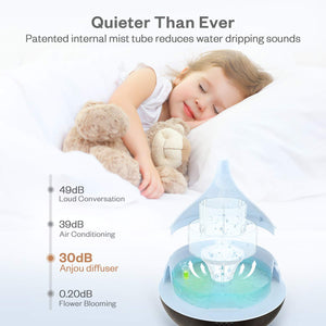 ANJOU Diffusore di Aromi Ultrasuoni 500ml con Nebbia taglia unica, Marrone - Ilgrandebazar