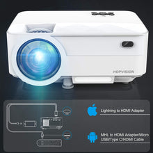 Carica l&#39;immagine nel visualizzatore di Gallery, VILINICE HOPVISION Mini Proiettore 1080P Full HD,Video Proiettore Portatile 6500 Lumen con Display da 240”,Proiettore LCD per 90000 ore,Compatibile con HDMI/AV/USB/SD/VGA
