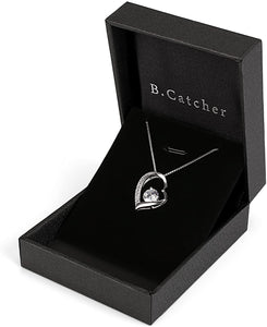 B.Catcher collana in argento con pendente a cuore d'argento e zircone cubico