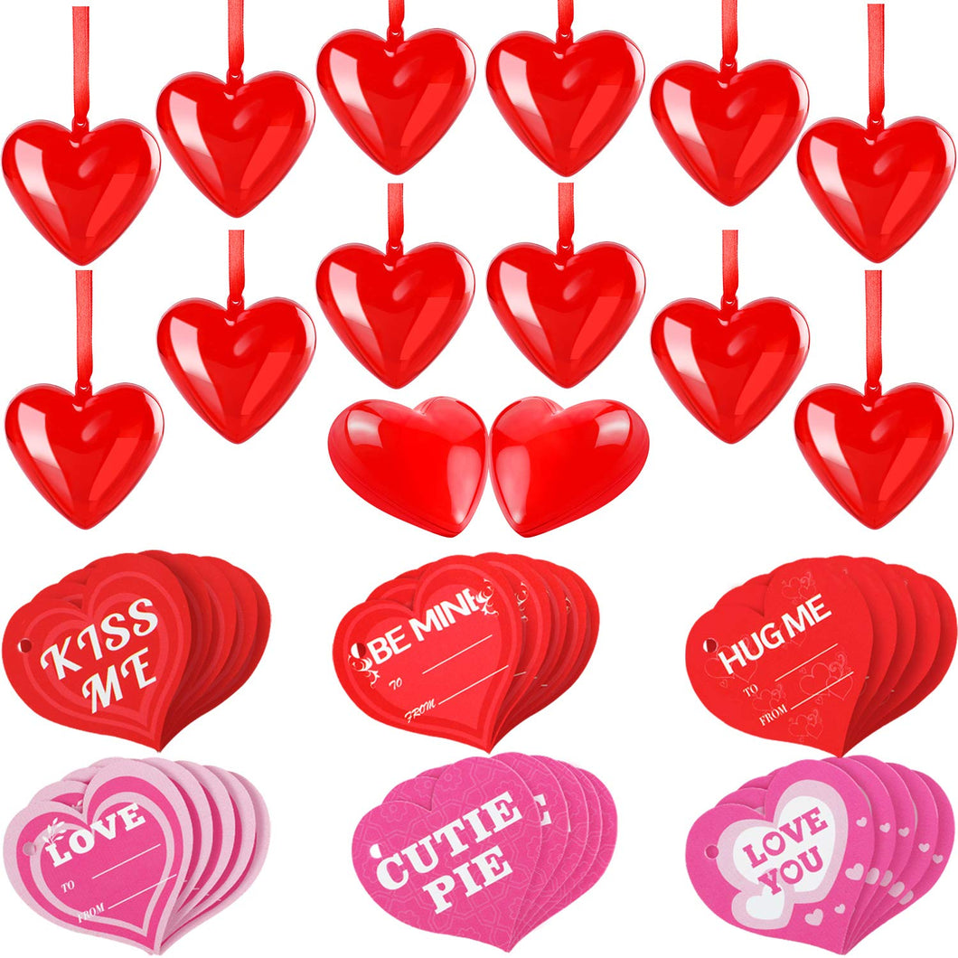 24 Pezzi Ornamenti per Cuori in Plastica Traslucida di San Valentino... - Ilgrandebazar
