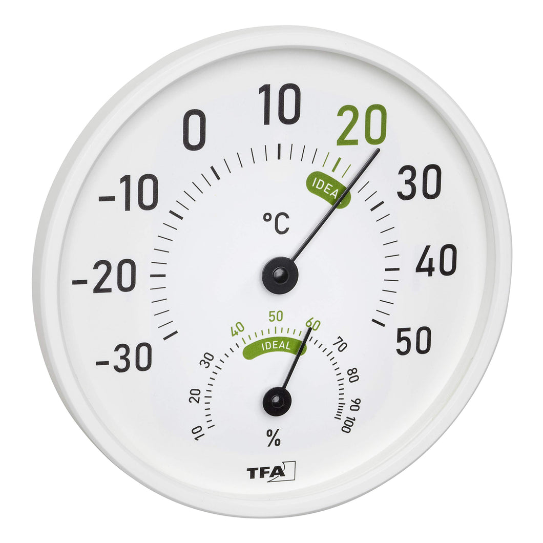 TFA Dostmann 45.2045.02 - Termoigrometro analogico, per Interni ed bianco - Ilgrandebazar