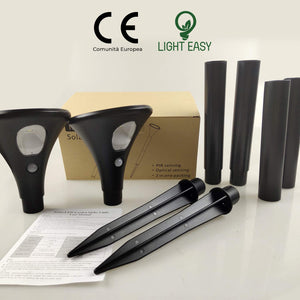 Lampada Solare Light Easy, 2 Luci Solari Esterno Lampade a LED, Nero
