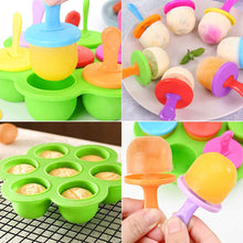 Carica l&#39;immagine nel visualizzatore di Gallery, Fostoy Stampi per Gelato,Mini Stampo in Silicone per Ghiaccioli,Riutilizzabili Produttori di Ghiaccioli per la Preparazione di Ghiaccioli, Gelati, Sorbetti,Contenitore per Alimenti per Bambini