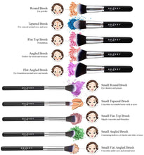 Carica l&#39;immagine nel visualizzatore di Gallery, BEAKEY set di pennelli trucco Premium synthetic Kabuki fondazione cipria fard, ombretto, pennelli per trucco, kit con spugnetta e Brush Egg (10 + 2 pezzi, nero/argento)