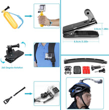 Carica l&#39;immagine nel visualizzatore di Gallery, Neewer 50-In-1 Kit di Accessori per Action Camera Compatibile con GoPro Hero 8 Max 7 6 5 4 Black GoPro 2018 Session Fusion Argento Bianco Insta360 DJI AKASO APEMAN Campark SJCAM Action Camera ecc.