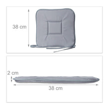 Carica l&#39;immagine nel visualizzatore di Gallery, Relaxdays 10020638_111 Set 4 Cuscini per Sedia 38x38x2 cm, Antracite