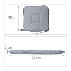 Relaxdays 10020638_111 Set 4 Cuscini per Sedia 38x38x2 cm, Antracite