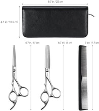 Carica l'immagine nel visualizzatore di Gallery, forbici in acciaio INOX forbici professionali da barbiere Haircut set con pettine e PU con custodia