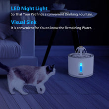 Carica l'immagine nel visualizzatore di Gallery, Aerb Fontanella per gatti, fontana per cani: Animale domestico Gatti Fontane Non-Slip Automatico dispenser acqua gatti con Luce Notturna e 3 Filtri di Carbonio Attivati - 2,4L