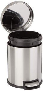 AmazonBasics - Pattumiera rotonda con chiusura silenziosa, 5 l 5 l, Satin - Ilgrandebazar