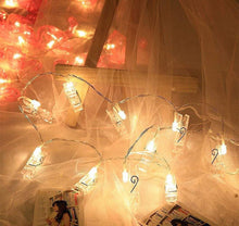 Carica l&#39;immagine nel visualizzatore di Gallery, Catena di luci natalizie con 20 clip per foto, illuminazione Bianco Caldo - Ilgrandebazar