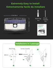 Carica l&#39;immagine nel visualizzatore di Gallery, Luce Solare LED Sensore di Movimento, Lampada 300 LED, IP67 2 PEZZO - Ilgrandebazar