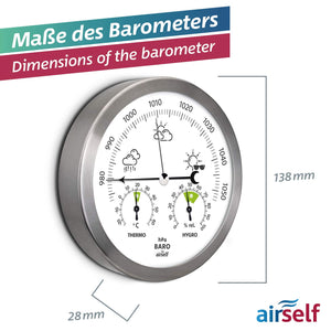 airself Stazione meteorologica analogica in Acciaio Inox - con Silber - Ilgrandebazar