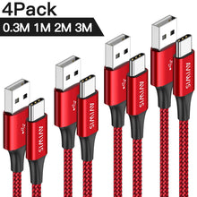 Carica l'immagine nel visualizzatore di Gallery, AVIWIS Cavo USB C, [4Pezzi, 0.3m 1m 2m 3m] Nylon Tipo C di Ricarica... - Ilgrandebazar