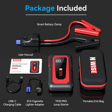 Carica l'immagine nel visualizzatore di Gallery, Avviatore di emergenza per auto, 2000A 20000mAh Avviatore per batteria per auto/moto Avviatore di emergenza per auto 12V Power bank portatile, torcia a LED, porta USB per smartphone