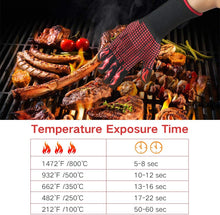 Carica l'immagine nel visualizzatore di Gallery, VINSIC Guanti da Forno, Guanti da Barbecue Resistenza al Calore Fino a 800°C, Accessori BBQ Ingnifughi per Griglia, Camino, Cottura al Forno, Cucina (1 Paio)