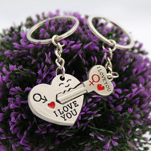 TRIXES Portachiavi San Valentino a Cuore e Chiave con Freccia Argento / Cromo - Ilgrandebazar