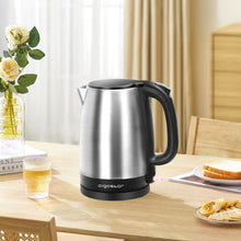 Carica l'immagine nel visualizzatore di Gallery, Aigostar Milo - Bollitore Acqua Elettrico 2200W, Capacità 1,7L, Bollitori In Acciaio Inox spazzolato, Senza BPA con Spegnimento Automatico e Protezione da Bollitura a Secco, Filtro Anticalcare, Nero