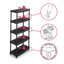 Carica l&#39;immagine nel visualizzatore di Gallery, Terry Scaffale 1836/5 in Plastica, 93 x 45,3 x 188,5 cm 93x45.3x188.5 cm, Nero - Ilgrandebazar