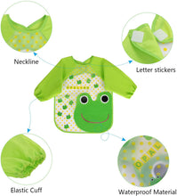 Carica l'immagine nel visualizzatore di Gallery, Vicloon Bavaglino a Manica,Set di 4 Bavaglino Bambini Impermeabile con Maniche Lunghe e Allacciatura Sulla Schiena, per Dipingere, Giocare e Mangiare Piccoli da 6 Mesi a 3 Anni