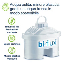 Carica l'immagine nel visualizzatore di Gallery, Cartuccia filtro acqua LAICA Bi-Flux - Preserva i sali minerali riducendo cloro e metalli pesanti - Riduce la durezza dell'acqua del rubinetto - Filtro per caraffe acqua, confezione da 4