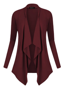 Urban GoCo Donna Cardigan Drappeggiato Aperto Davanti a Maniche Lunghe e... - Ilgrandebazar