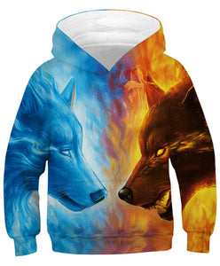 Goodstoworld Felpa 3D Bambino Hoodie HD Lupo Battle Stampa con... - Ilgrandebazar