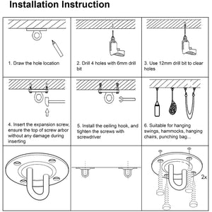 Acciaio Inossidabile Gancio per Soffitto, Ancoraggio da Parete e Soffitto,... - Ilgrandebazar