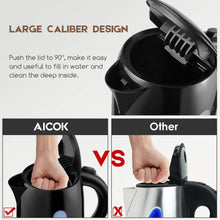 Carica l&#39;immagine nel visualizzatore di Gallery, Aicok Bollitore Elettrico, Acqua con Capacità di 1.7 L, Nero - Ilgrandebazar