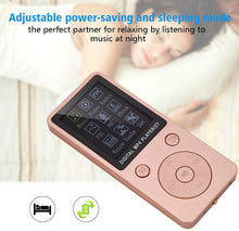 Carica l'immagine nel visualizzatore di Gallery, PUSOKEI Lettore MP3, Lettore Musicale MP4 da 32 GB con registratore vocale/Cuffie, Supporto del Formato Video AMV, Risparmio energetico Regolabile e modalità di Sospensione(Oro Rosa)
