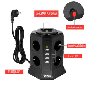 Multipresa Verticale, HOVNEE Torretta Ciabatta 8 Prese Con 4 Slot... - Ilgrandebazar