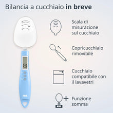Carica l&#39;immagine nel visualizzatore di Gallery, ADE Bilancia digitale a cucchiaio di precisione | bilancia elettronica a cucchiaio dosatore per pesare e dosare precisi | precisione di 0,1 grammi | anche per liquidi | con display LCD | Blu