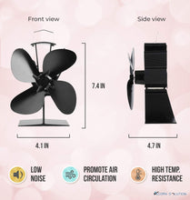Carica l&#39;immagine nel visualizzatore di Gallery, AcornSolution - Ventola per stufa alimentata a calore, a 4 Blade - Ilgrandebazar