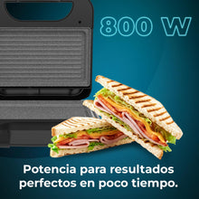 Carica l'immagine nel visualizzatore di Gallery, Cecotec Tostapane Rock'nToast Grill +, 800 W di potenza, rivestimento pietra RockStone, antiaderente, acciaio inossidabile, rivestimento ecologico senza PFOA