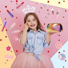 Carica l&#39;immagine nel visualizzatore di Gallery, ARANEE 21PCS Set da trucco per bambini per bambina, kit giocattolo trucco lavabile con borsa cosmetica glitter