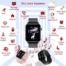 Carica l'immagine nel visualizzatore di Gallery, DigiKuber Smartwatch Orologio Fitness Tracker Uomo Donna, Impermeabile IP68 Cardiofrequenzimetro Notifica Messaggi Pedometro Polso Orologio Sportivo Calorie Activity Tracker per Android iOS (Nero)