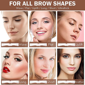 Definitore per Sopracciglia, Timbro per Sopracciglia, Kit per Modellare Definitore per Sopracciglia per Contorno Sopracciglia, Stencil per Sopracciglia E Trucco per Sopracciglia (Marrone Scuro) Dark Brown