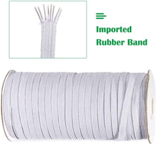Carica l'immagine nel visualizzatore di Gallery, 91 Metri Elastico per Cucito 6mm Cordoncino Elastico Piatto Cavo Elastico Bianco Lunghezza Nastro per Cucito e Artigianato Bobina di Elastico per Il Cucito e l'Artigianato
