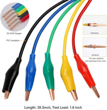 Carica l'immagine nel visualizzatore di Gallery, Kit sonda posteriore Set di puntali posteriori per autoveicoli 15Pcs Perni sonda posteriori 30V 5Pcs Cavi di prova con clip a coccodrillo da 4 mm per test di riparazione auto