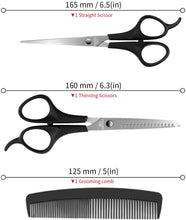 Carica l'immagine nel visualizzatore di Gallery, Forbici Parrucchiere Professionali Set, Dhaose Forbici per capelli Set in Acciaio Inossidabile per Assottigliamento Set con Pettine