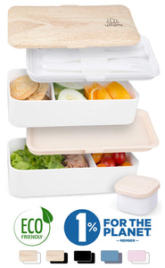 UMAMI® ⭐ Lunch Box Bianco Bambù | Porta Pranzo Ermetico Large, E - Ilgrandebazar