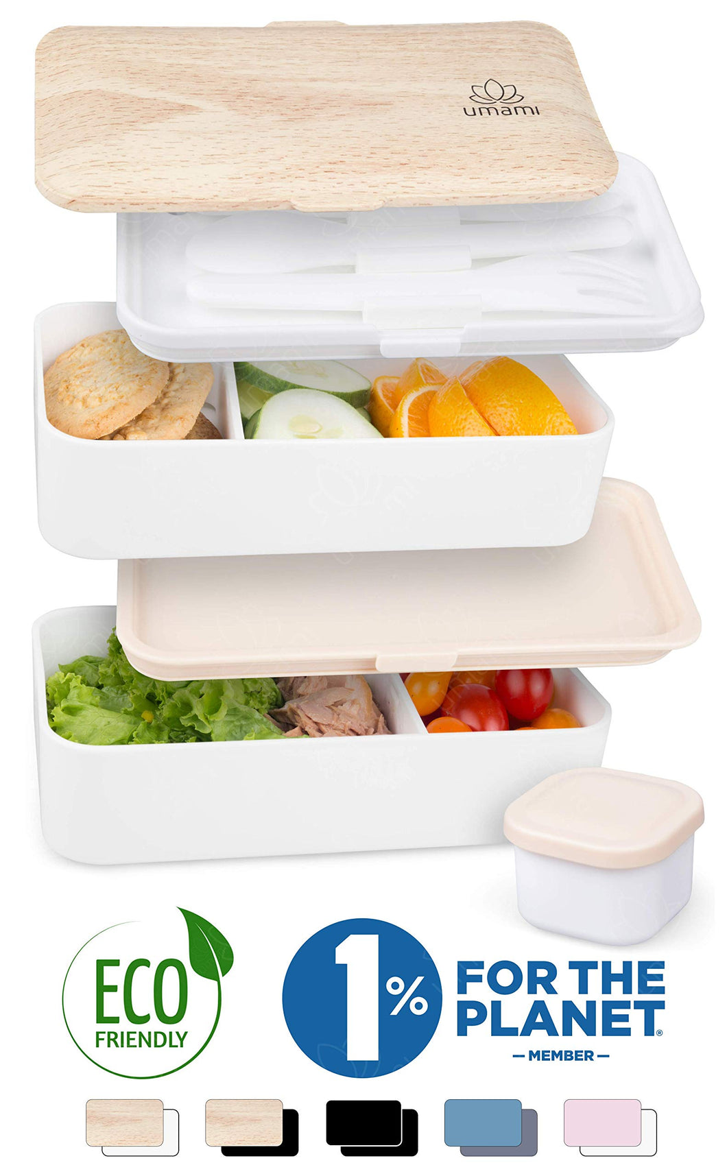 UMAMI® ⭐ Lunch Box Bianco Bambù | Porta Pranzo Ermetico Large, E - Ilgrandebazar