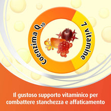 Carica l'immagine nel visualizzatore di Gallery, Supradyn Energy Integratore Multivitaminico Alimentare Completo, con Vitamine A, B, C, D, E e Coenzima Q10 contro la Stanchezza, 70 Caramelle Gommose, Gusto Ciliegia, Lampone e Arancia