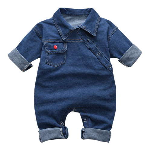 greatmtx Pagliaccetto neonato, tutina tuta jeans bambino, denim manica... - Ilgrandebazar