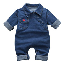 Carica l&#39;immagine nel visualizzatore di Gallery, greatmtx Pagliaccetto neonato, tutina tuta jeans bambino, denim manica... - Ilgrandebazar
