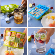 Carica l'immagine nel visualizzatore di Gallery, IZSUZEE 4 Pezzi di Stampi Silicone per con Coperchi, Cubetti di Ghiaccio Riutilizzabili, Stampi per Ghiaccio in Silicone per Congelatore, Whisky, Cocktail e Altre Bevande.